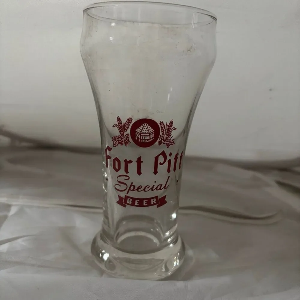 Vintage Fort Pitt Special Beer Pilsner Glass Pittsburgh PA Breweriana Barware⁠